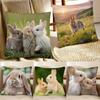 Rabbit Pillow Case Fashion Square Pillowcase Bedroom Sofa Room Ins Decoration Leisure