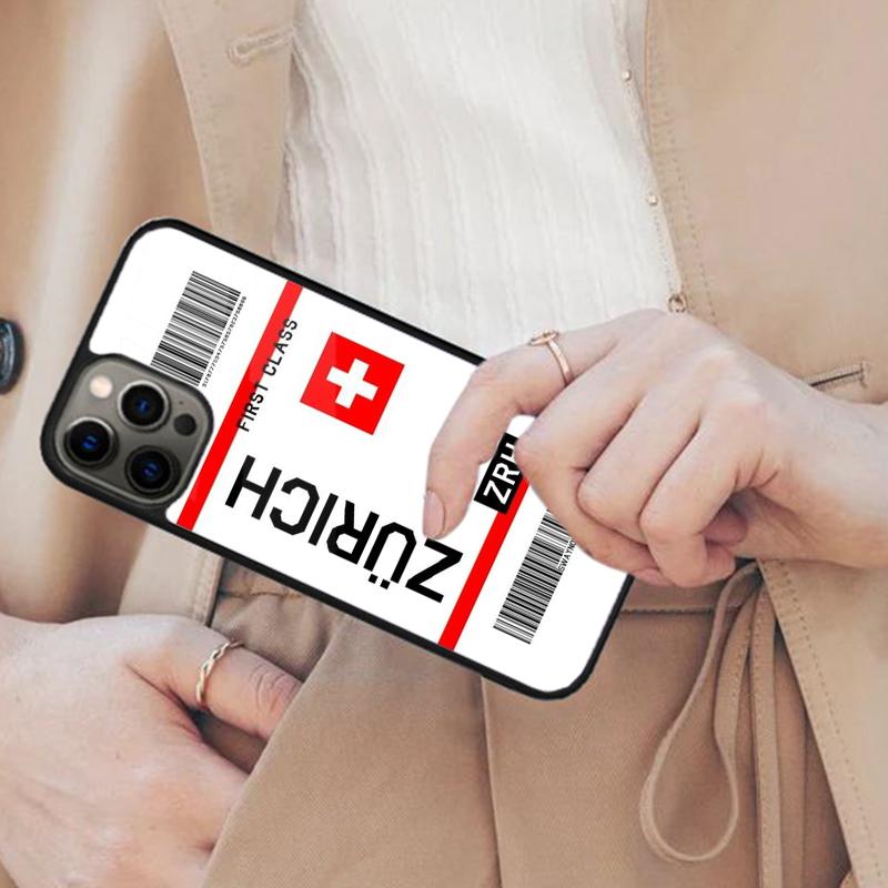 Boarding Fly Ticket Magnetic Phone Case For APPLE iPhone 17 Air 16 14 13 12 Pro Max 15 Plus Wireless Charge With MagSafe Cover