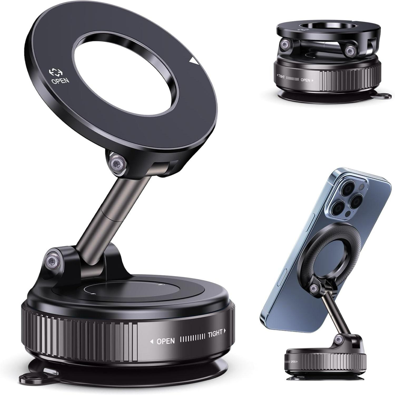 360° Rotating Magnetic Phone Mount & Memo Board – Retractable Suction Cup for Monitor, Desk & Car, Foldable Office Desktop
