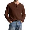 Men's Casual Knit Button-Up Long-Sleeve Shirt