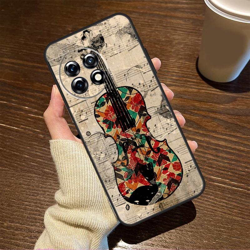 Music Violin For OnePlus 15 13 12 11 15R 13R 12R 8T 10T 13T Case For OnePlus Nord 5 CE 2 3 4 Lite N20 N30