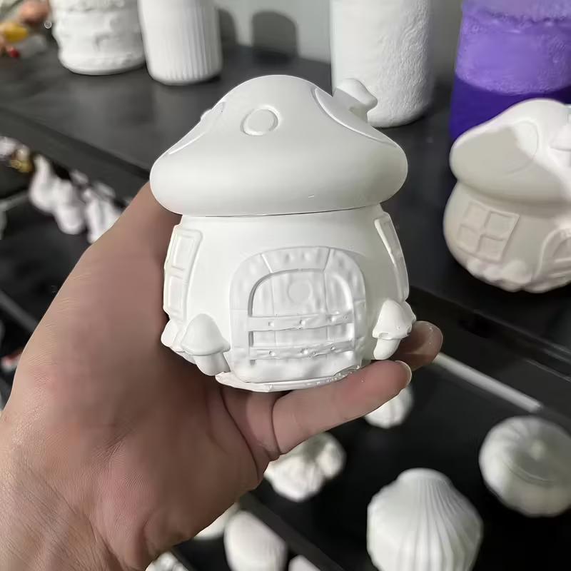 1Set 3D Mushroom House Silicone Molds Silicone Mushroom Molds for Epoxy Resin Plaster Concrete Cement Casting