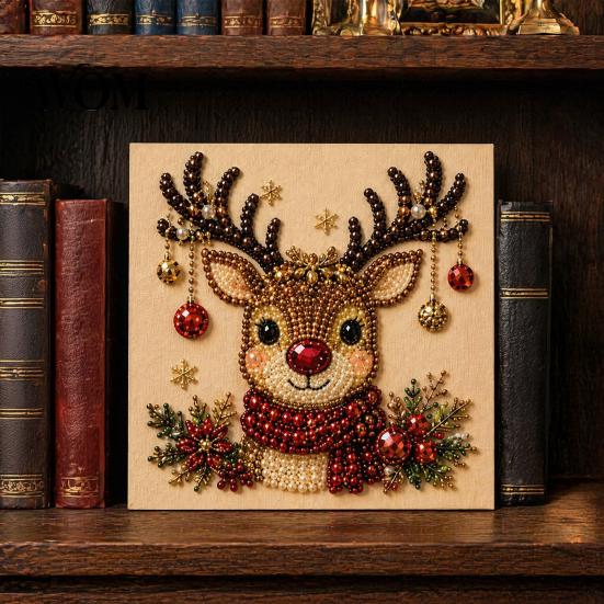 Sprankelende Parelkunstbenodigdheden DIY Kerst Kunstverfset, Kralen Knutselen voor Attente Vakantiegeschenken Liefhebbers Volwassenen, Beginners, Schattige Kerstman