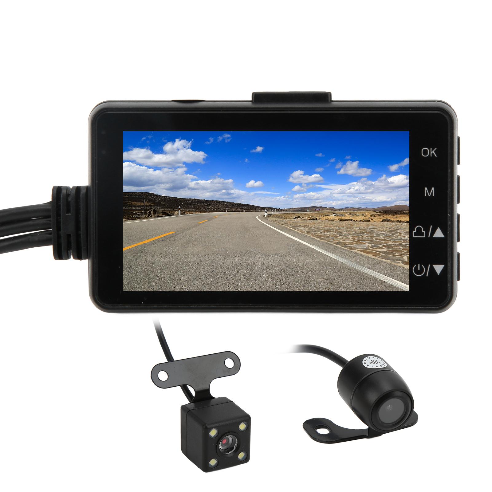 

1080P Мотоциклетный регистратор вождения Двойная камера записи вождения спереди и сзади Водонепроницаемый с