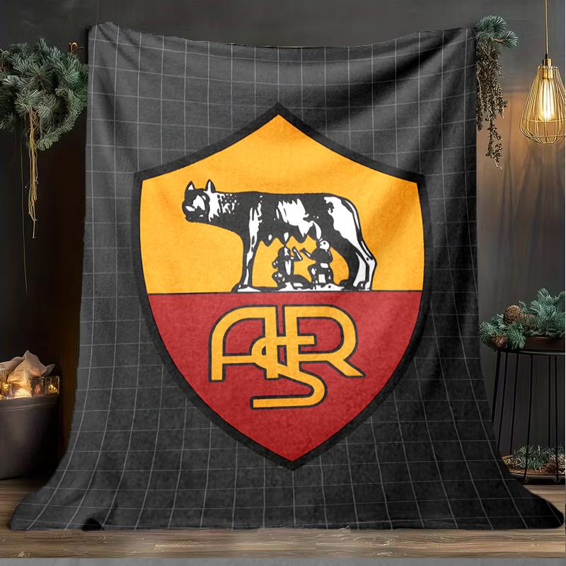 1pz Coperta Morbida in Flanella Stampata Club di Calcio Lupa di Roma per Camera da Letto Adulti Soggiorno Divano Campeggio Viaggio Regali per Fan Regali di Natale