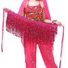 Trajes de danza del vientre para mujer, borlas de lentejuelas, pañuelos de cadera con cuentas, cadenas de cintura, vestidos de baile