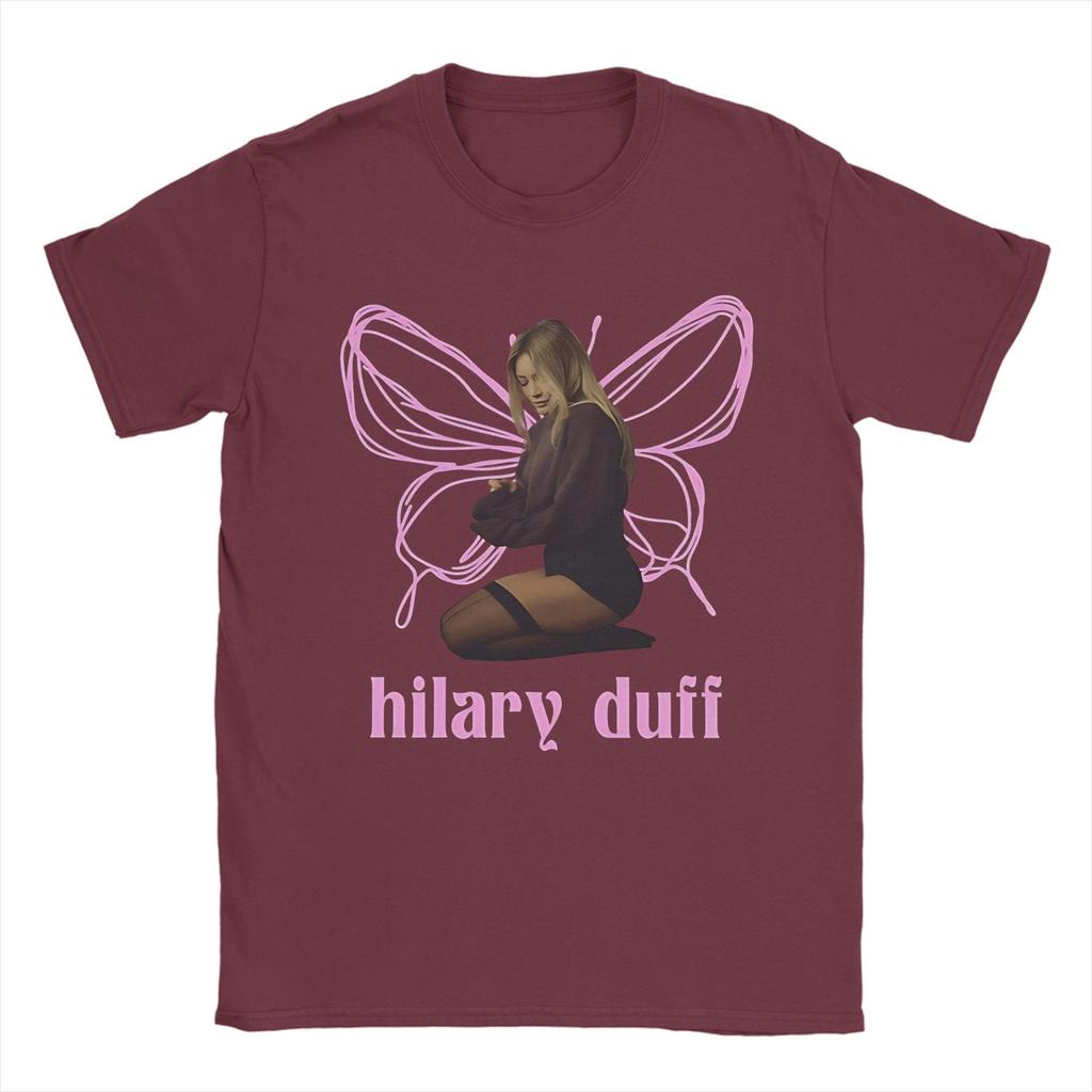 The butterfly Hilary Duff Mature Photo TShirts Unisex  Humor 100 Cotton Tee Shirt Crew Neck Short Sleeve T Shirt Unique Clothes