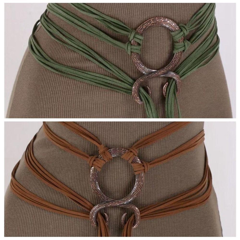 Adjustable Waist Cinch Braided Decorative Belt Unique Long Rope Chain Belt  Medieval