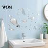 Non Damaging Wall Stickers for Home 1 Set Marine Life Decals, Acrylic Mirror Fish Conch Stickers, Self Adhesive Ocean Theme Decor Waterproof