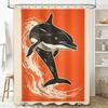 Stylish Dolphin-Themed Shower Curtain For Bathroom Decor High-Quality Fabric With Easy-To-Use Hooks.