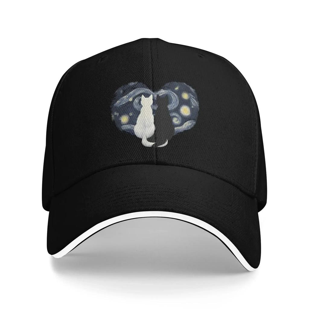 Van Gogh Cat Baseball Cap y2k Cute Hip Hop Hats Summer Unisex Unisex Outdoor Sports Snapback Cap