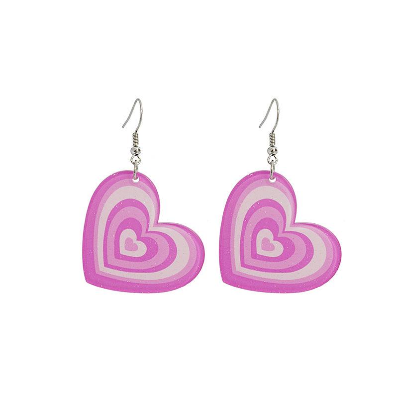 Orecchini Amore Floreali Graffiti Acrilici Orecchini Geometrici Orecchini a Bottone Rotondi Vintage Bohemien