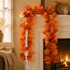 Festive Hanging Garland 100/175/200CM Artificial Maple Leaf Garland, UV Resistant Faux Autumn Leaves Easy To Hang Seasonal Rattan, Realistic Vine for