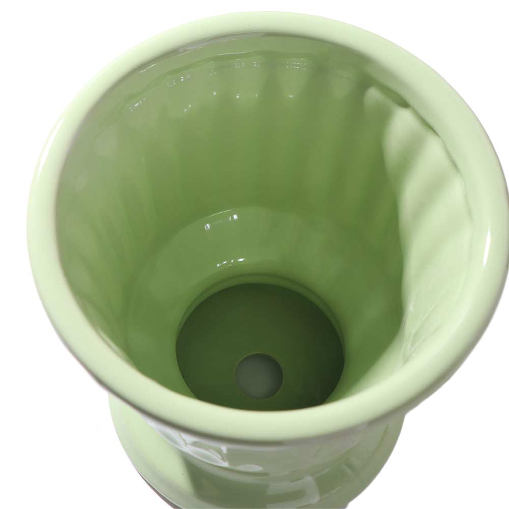 Roman Column Ceramic Vase Nordic Vintage Style Flower Arrangement Utensils with Drainage Holes Garden Planter colore verde chiaro