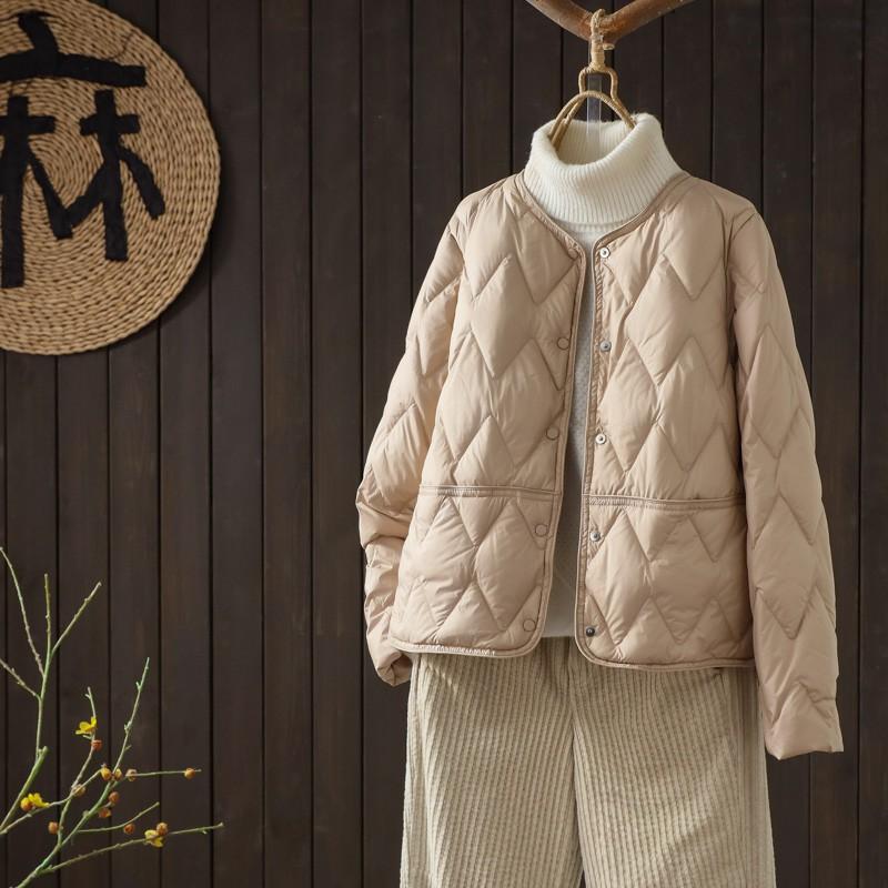 Womens Lightweight Short Puffer Jacket With Quilted Design Warm Down Coat Small Stature Daily Wear Winter