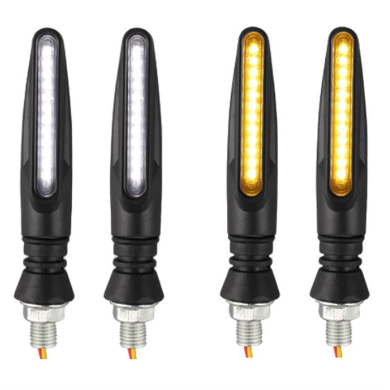 SXR-Motorcycle LED Lights High Bright Turn Signal Indicator Lights Front Rear White Day Running Lights Flowing Brake Lamps A Par
