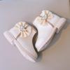Kids Casual Boots for Girls Bow Lace Solid Color Sewing Cute 2024 Spring Autumn New Children Fashion Short Boots Princess Shoes