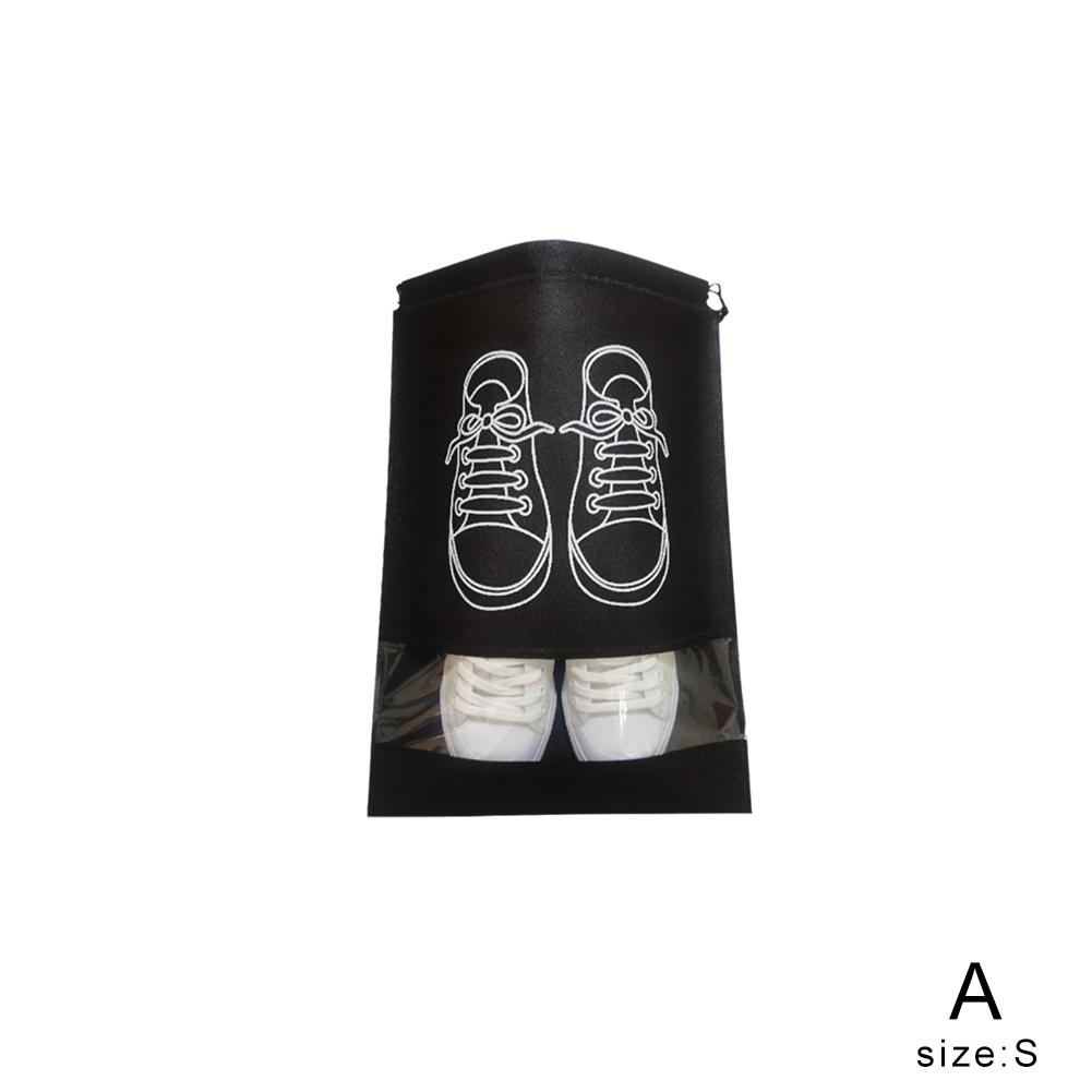 

Многоразовый нетканый органайзер для хранения обуви, сумки для путешествий, карман для одежды, прозрачная сумка Po N0T8 black S-1pcs
