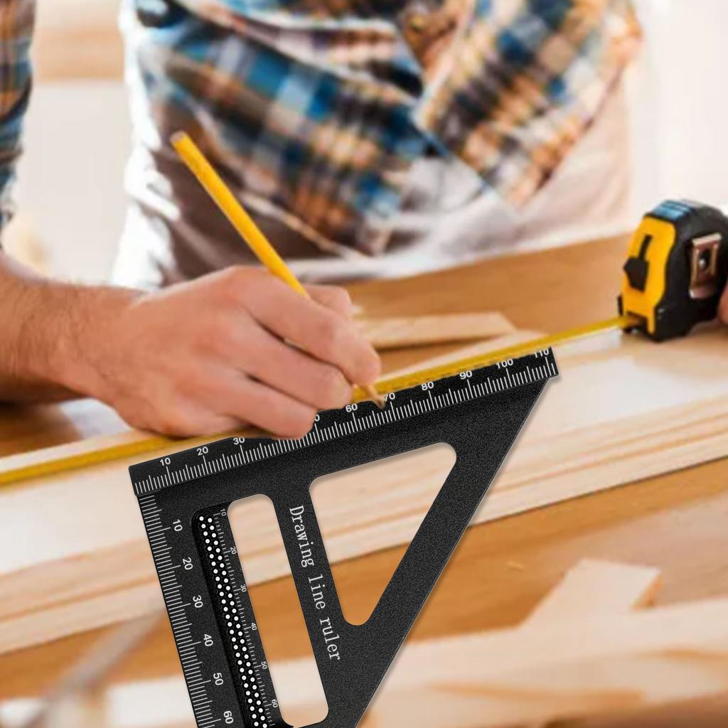 3D Multi Angle Msuring Ruler 45 90 Degree Aluminum Alloy Woodworking   Protractor Miter