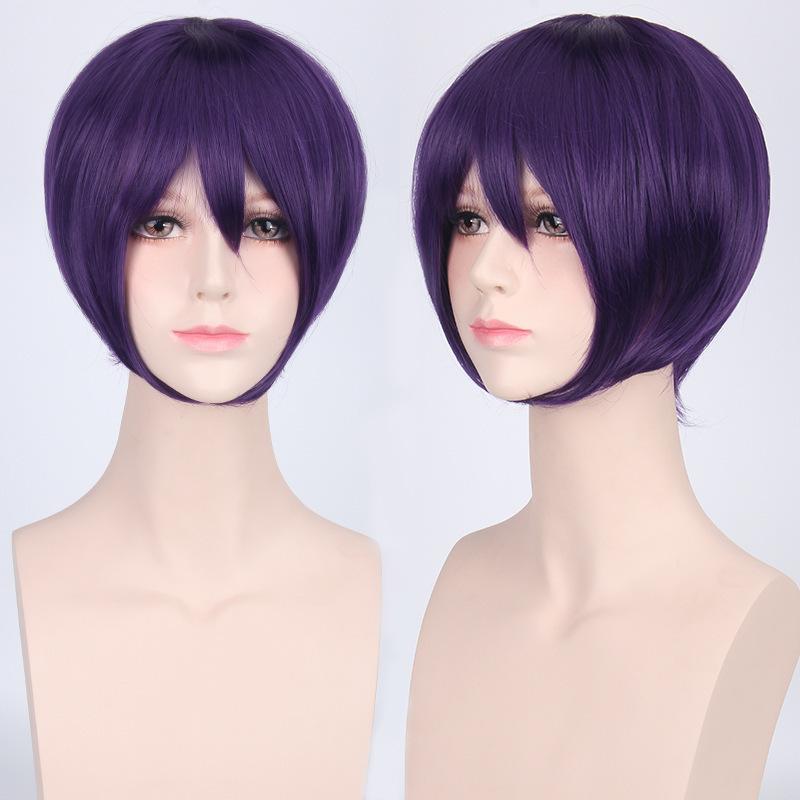 European American Cosplay Wig Multi Colored Versatile Face Hugging Short Hair Black White Bobo Headband