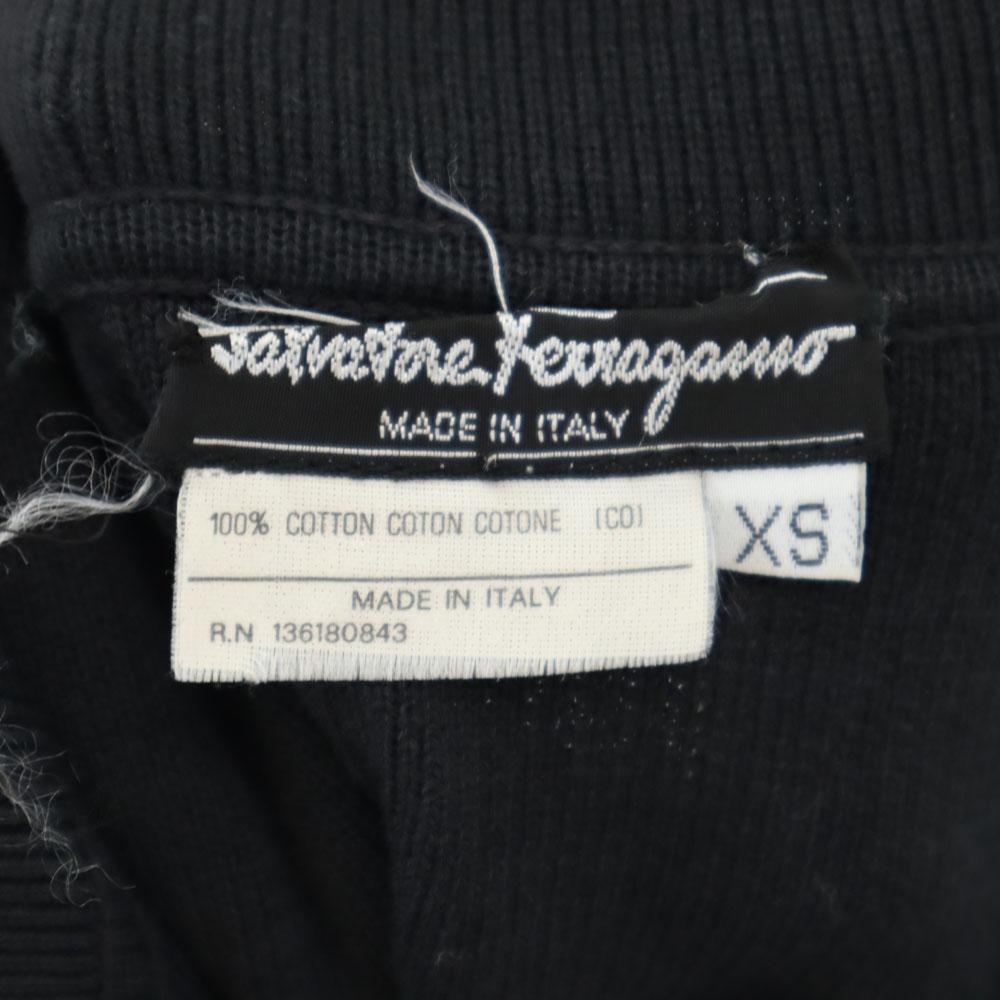 Salvatore Ferragamo Made in Italy Cotton Short sleeve half button sweater Women Used