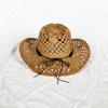 Ethnic Western Styles Natural Paper Straw Hat Sun Protection Rolled Brims Design For Beach Camping Outdoor Activities