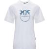 Pinko Classic White Short Sleeve T-Shirt With Blue Bird Print Women Tops PAF261218191