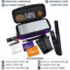 Quiver Time Purple Bolt Card Carrying Case Durable Trading Card Storage Perfect for TCG and Deck Includes and 100 Apollo Card Sleeves - Holder, Cards,