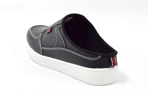 EDWIN Men's Slip-On Sneakers, Clogs, and Sliders, Stylish, Lightweight, Easy to Match, Perfect for Office or Casual Wear, Size 26.5cm, Black, EDW-7060
