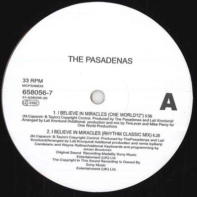 12-Zoll Schallplatte PASADENAS - I Believe In Miracles 6580567 SONY 1992 UK Dance & Electronica Gebraucht