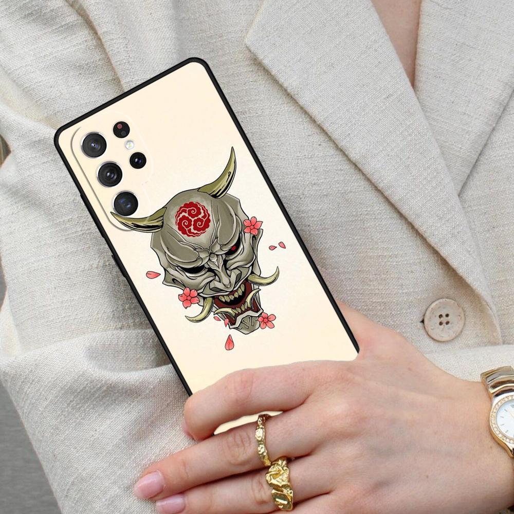 Japanese Oni Hannya Demon Mask SOFT Cell Phone Case for Samsung Galaxy S26 Ultra S25 S24 S23 S22 S21 S20 Note10 Cover