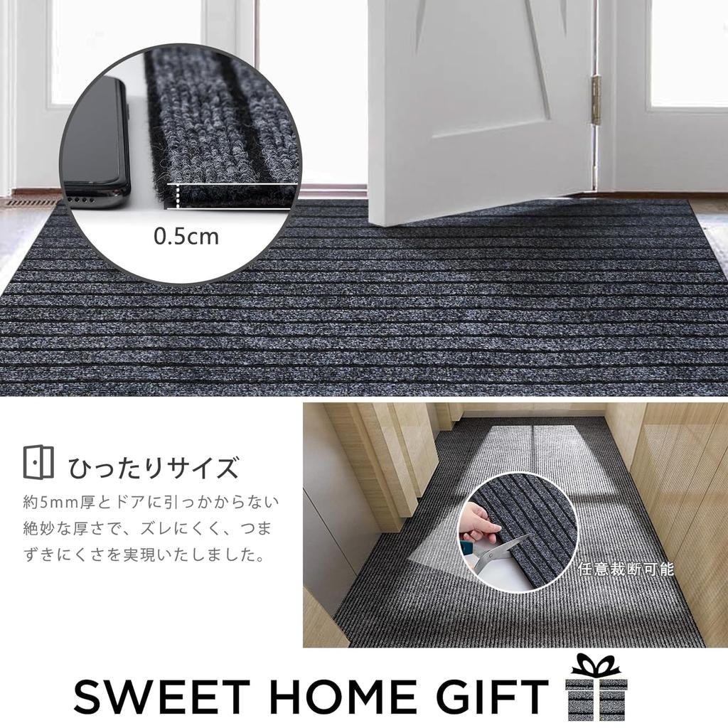 NEWSHOER Entrance for Shops Gray Mat, Outdoor/Indoor, Non-Slip, Commercial/Home Use, Quick-Drying, Water-Absorbing, Mud-Removing, Washable,