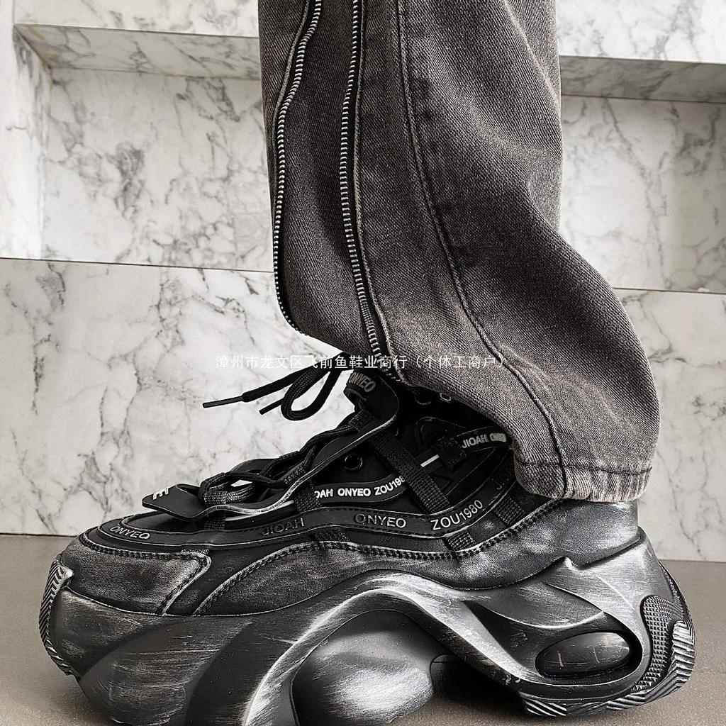 Z Brand Men's 2025 Height-Boosting Retro Sneakers - Breathable, Casual, Autumn Dad Shoes with Thick Soles.