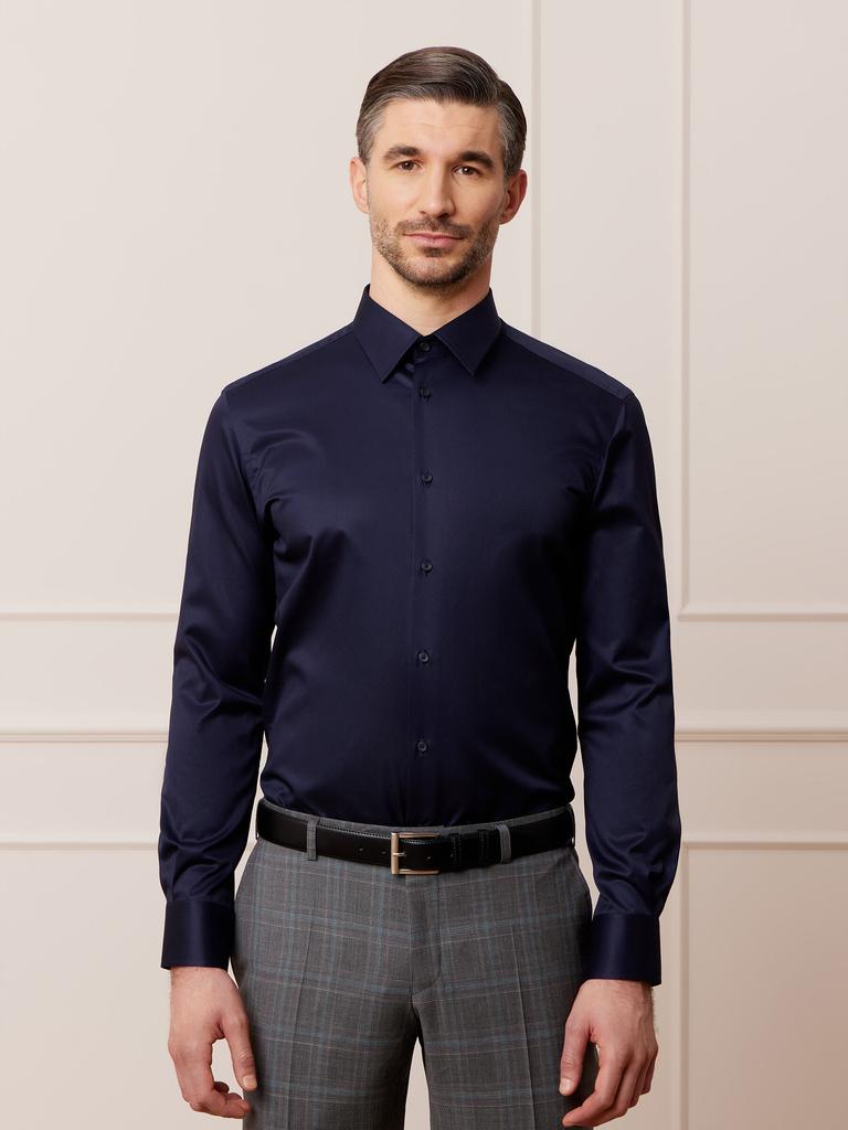 Navy London Shirt Long Sleeve 176-182/42