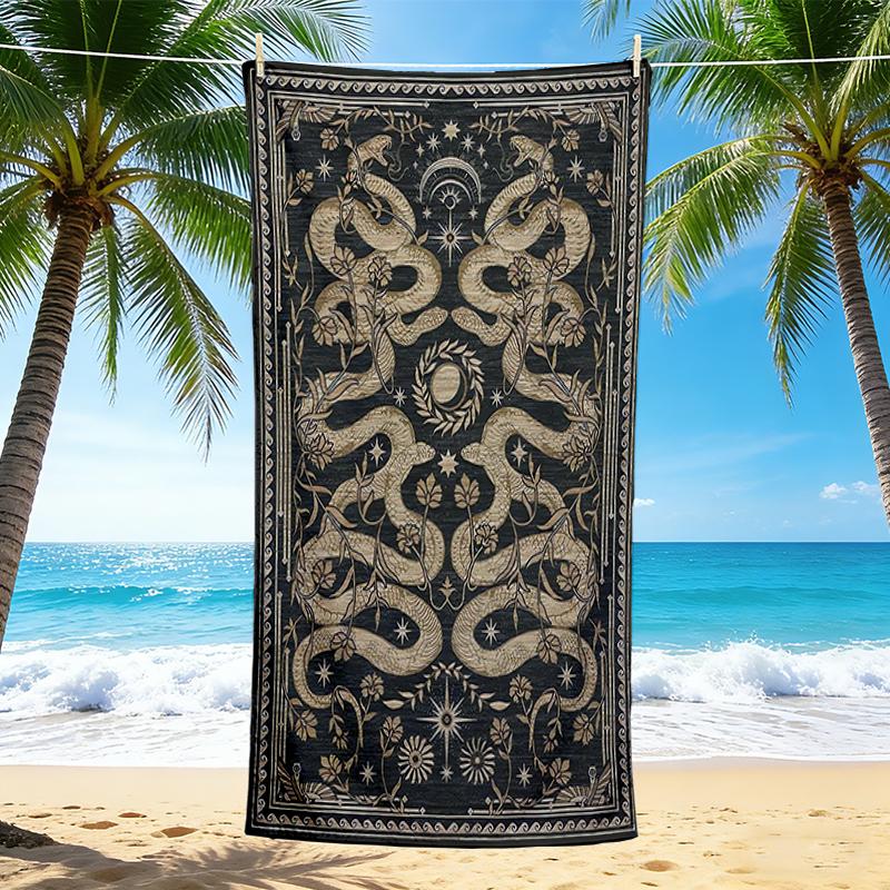 1Pc Snakes Stars Beach Towel, Quick Dry, Multi-Use for Beach Pool Gym Yoga Home Travel, Christmas, Halloween, Xmas Gift M928855