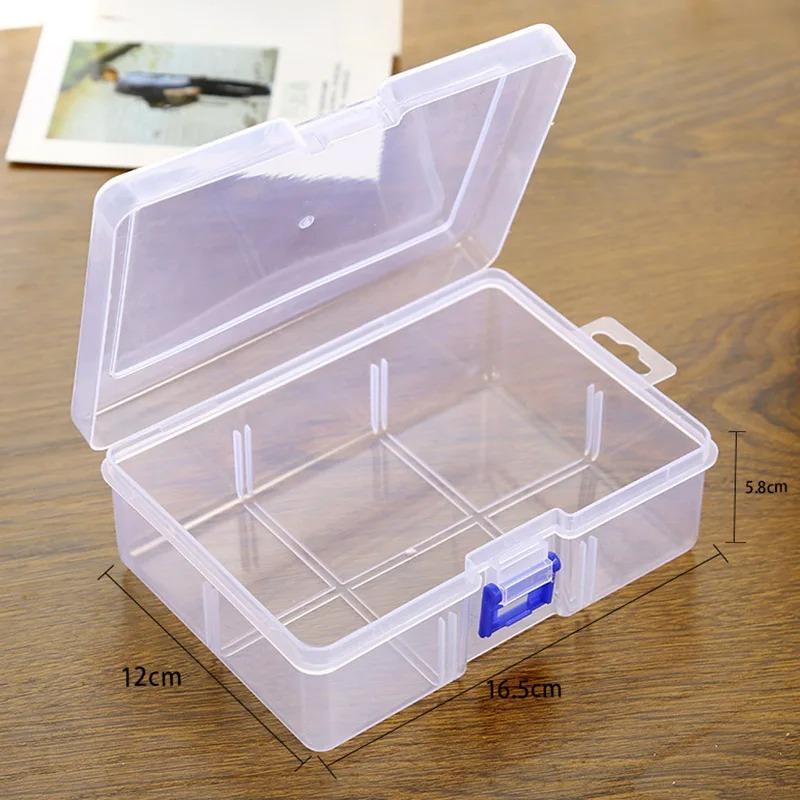 1pcs Transparent Plastic Storage Boxes For Jewelry Hardware Accessories Small Items DIY Crafts Cosmetics Jewelry Box Organizer
