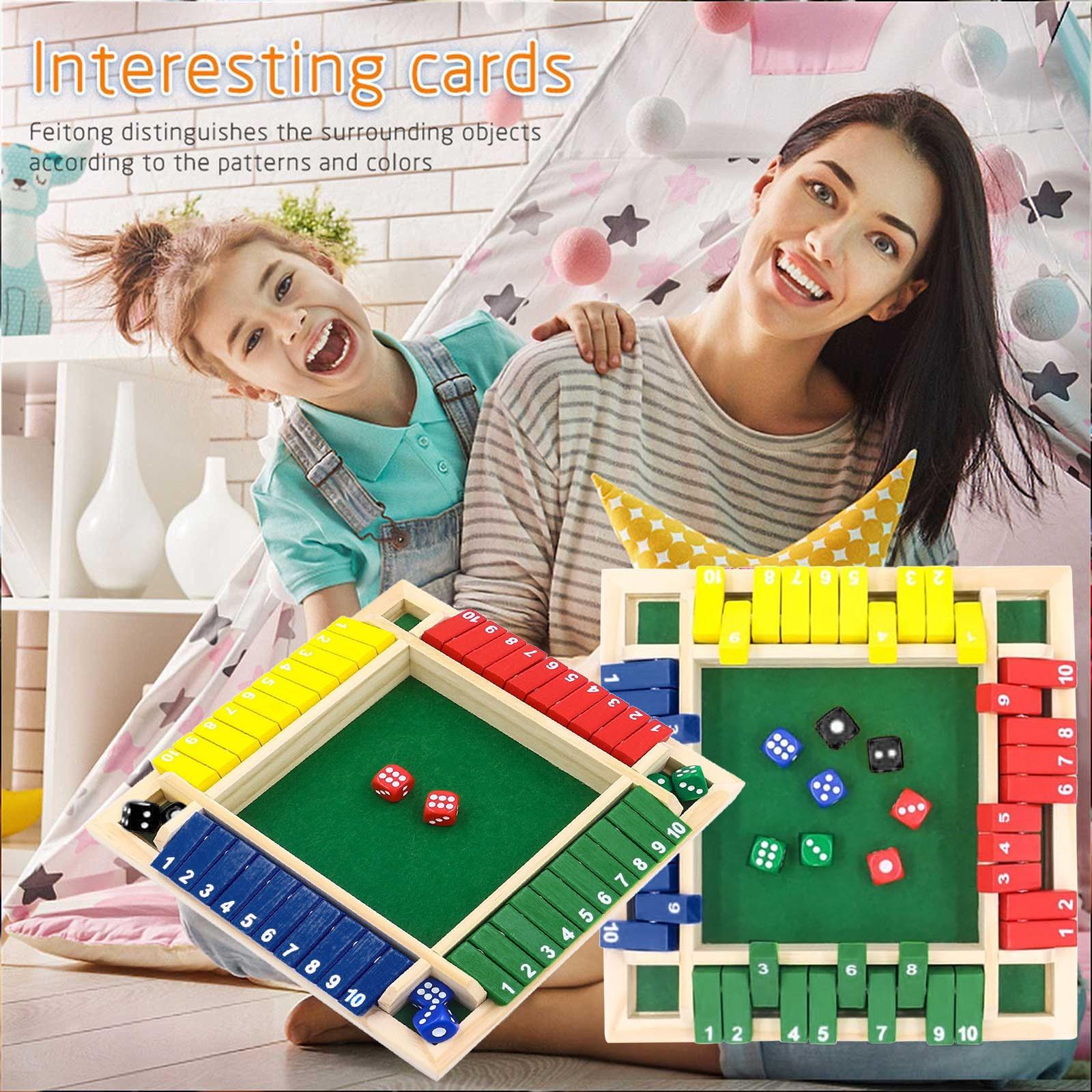 

Традиционная четырехсторонняя деревянная коробка для игры в кости с 10 номерами для паба-бара