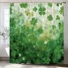 Green Leaves, Lucky Grass Clover Pattern Shower Curtain, Bathroom Decorative Shower Curtain, Home Curtain With Hooks