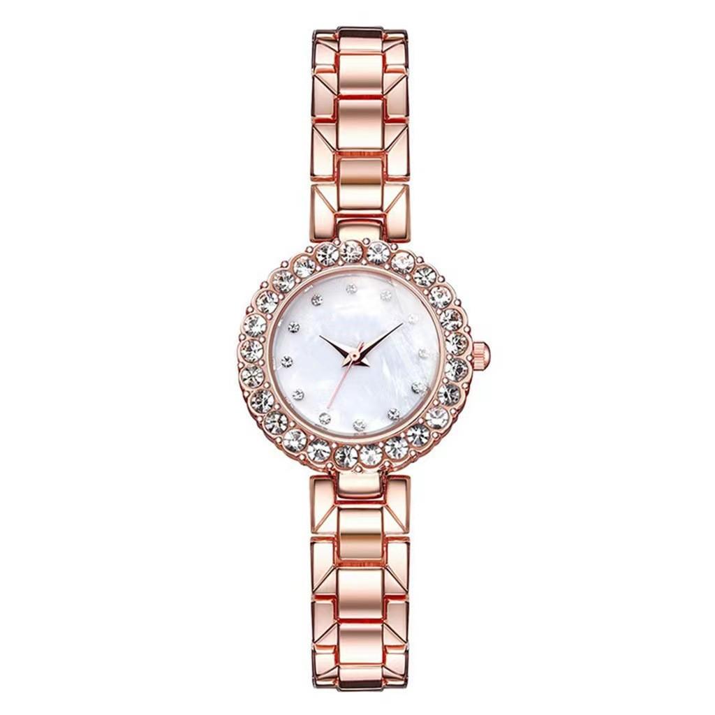 

Fashion Jewelry Watch Set For Women Men With Waterdrop Crystals For Casual Wear розового золота