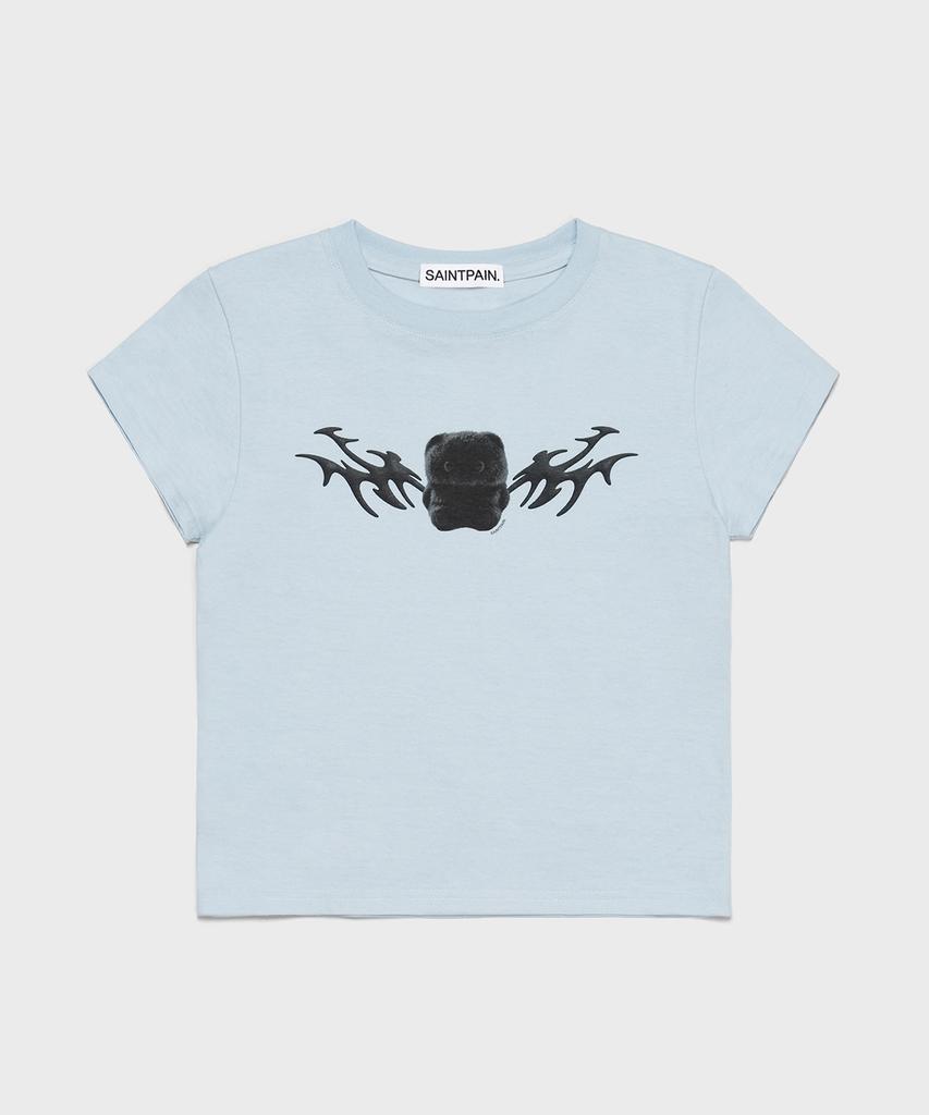 SAINTPAIN Sp Fluffy Crop Short Sleeve Tee Blue