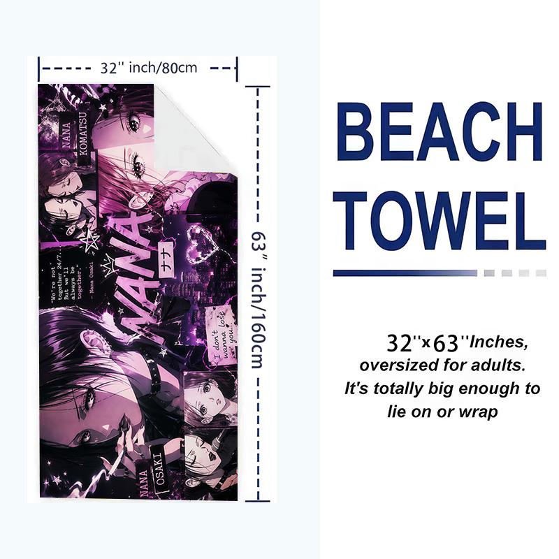 Nana Print Beach Towel, Large Soft Quick Dry Towel for Beach Camping Swimming