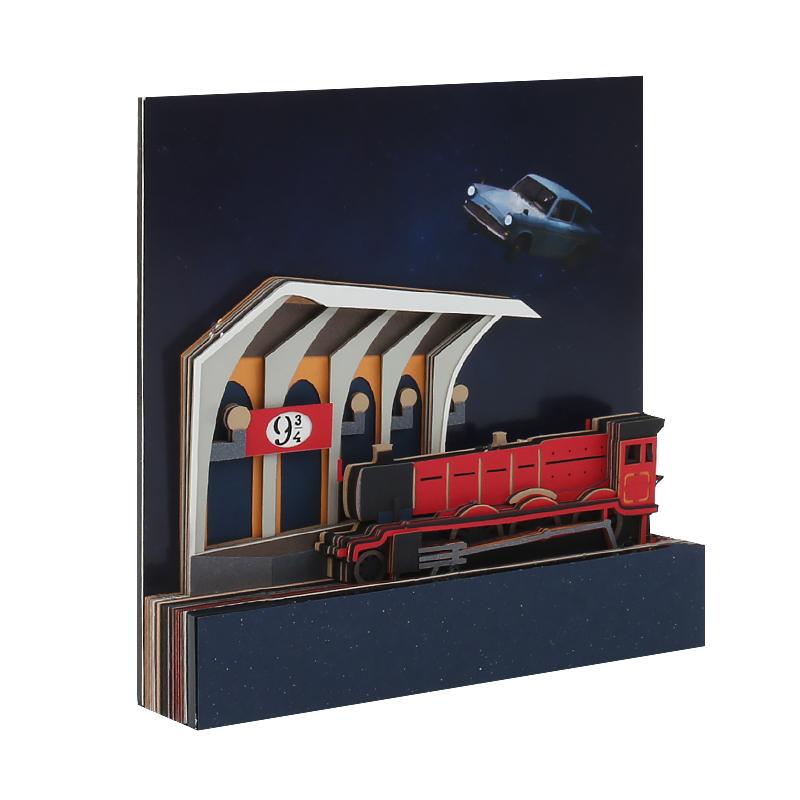 Custom Promotional Memo Pad Laser Cut Paper Craft Note Pad 3D Customized Sticky Notes Memo Pads Set With Clear Pen Holder 9*9*5CM