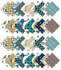 Soimoi Asian Ikat Print  Precut 5-inch Cotton  Fabric  Quilting  Squares  Charm Pack DIY Patchwork Sewing Craft-