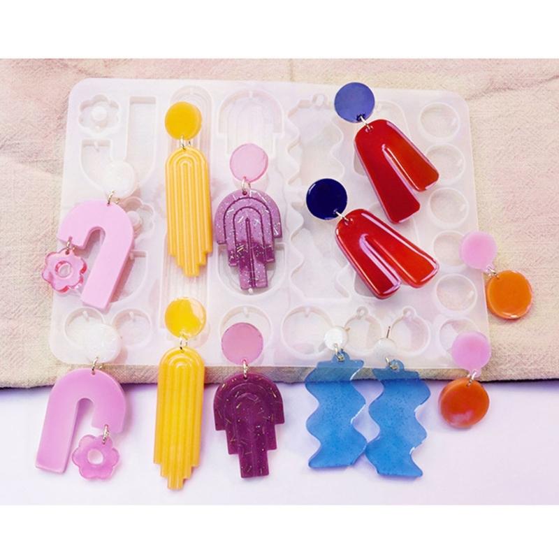 3D Irregular Silicone Molds Jewelry Casting Molds Epoxy Resin Pendant Mould for DIY Earrings, Jewelry, Keychain, Crafts