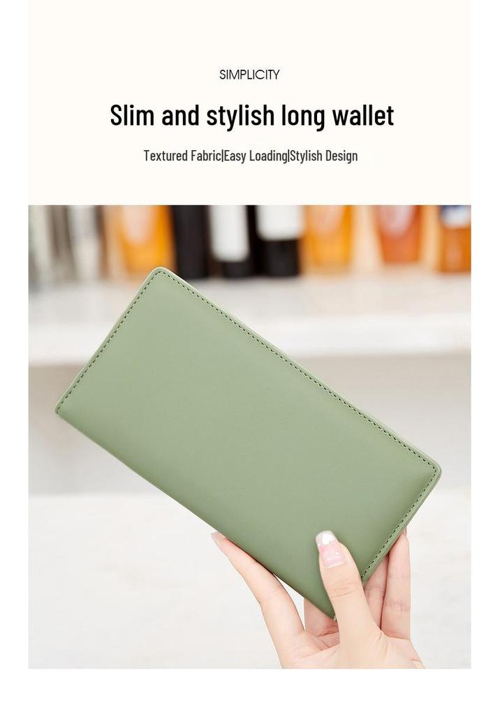 Women's RFID Anti-theft Ultra-thin Wallet with Zipper Closure