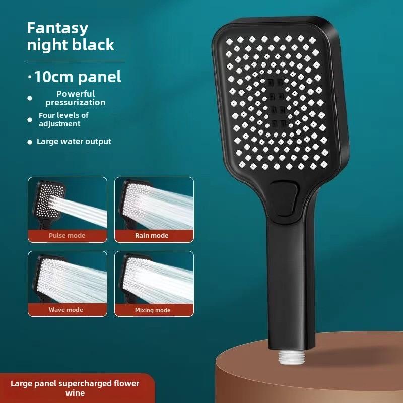 

Душевая лейка высокого давления, водосберегающая ручная душевая лейка с регулируемыми настройками, дождевая душевая лейка для ванной комнаты чёрный