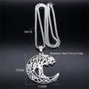 Witch Pentagram Tree Of Life Crescent Moon Necklace Stainless Steel Amulet Protection Star Goddess Necklaces Jewelry collier