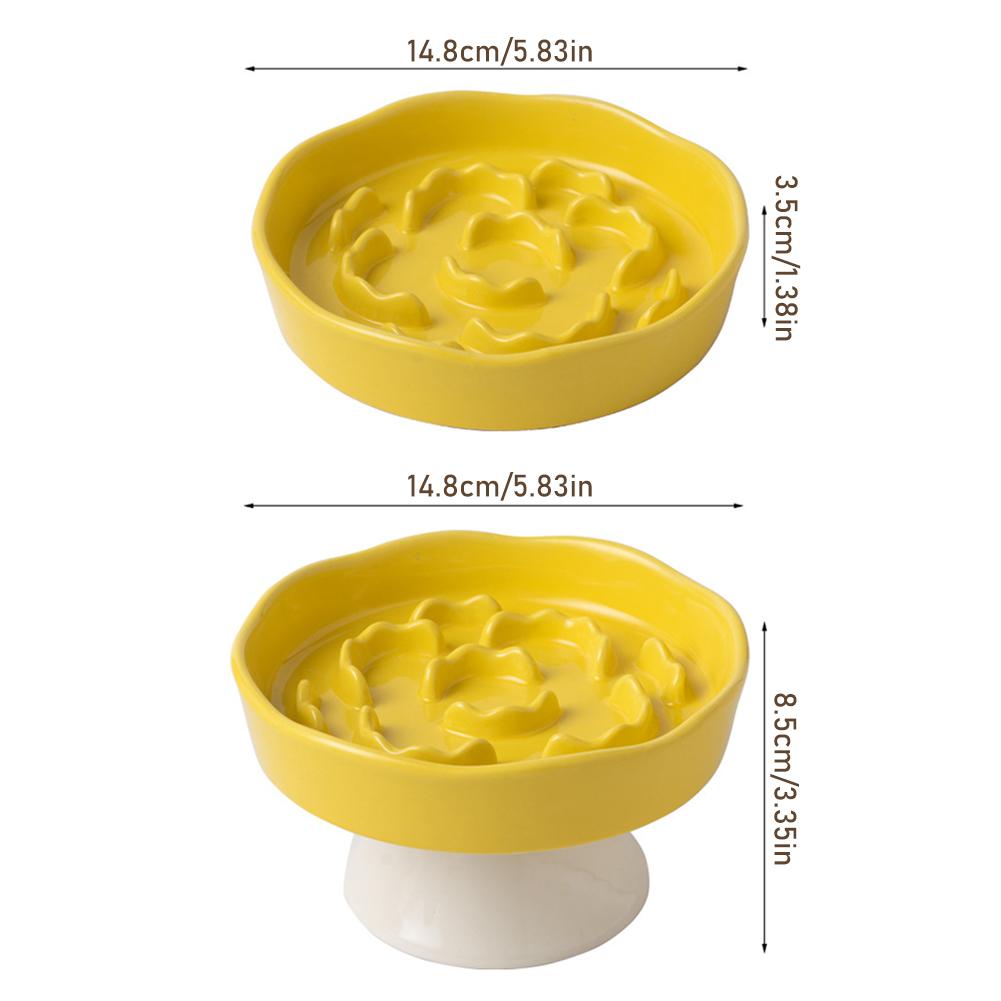 High Ceramic Slow-Feeding Food Bowl Scientific Slow-Eating Design For Digestion Modern Minimalist Home Decor Aesthetic