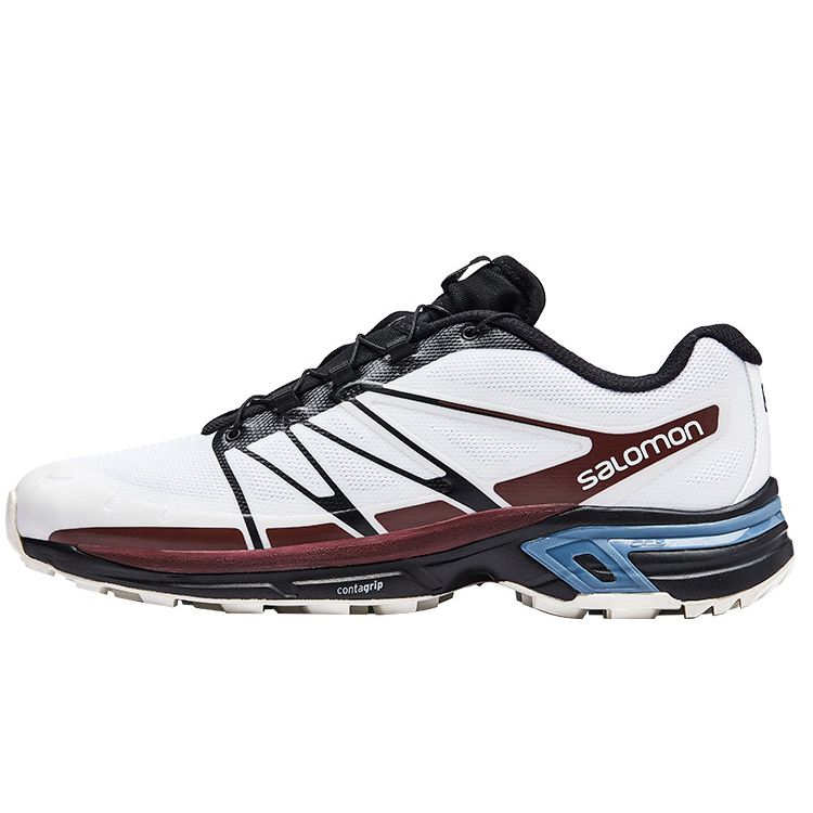 SALOMON XT-Wings 2 Lace-Up PU Mesh Fabric Shock Absorbing Non-Slip Wear-Resistant Low-Top Casual Running Shoes Unisex Sneaker White 413138