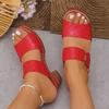 Fashion Fashionable Chunky High Heel Slippers Casual Strap Summer New Large Size Slides Comfortable Rubber Bottom Ladies Sandals